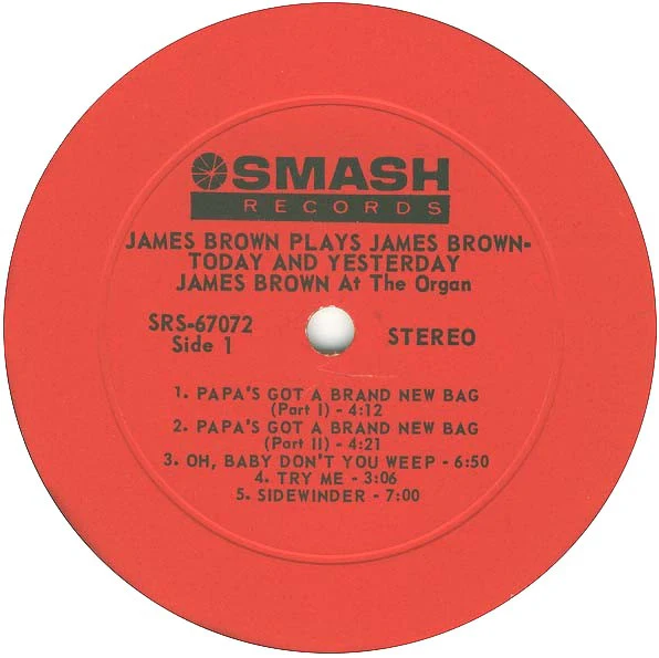JAMES BROWN, James Brown Plays James Brown (Today & Yesterday Featuring James Brown At The Organ) (Smash Records; SRS 67072, US 1965) LP G+/G+ - Image 3